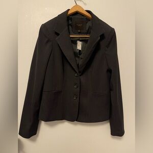 TheLimited Black One-Button Blazer Size 10 Corporate Chic Office Goth Minimalist